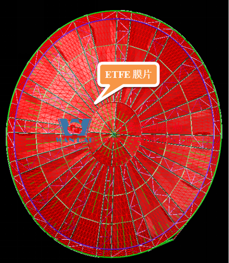 明宇廣場6號地塊商業(yè)（萬達廣場）改造項目鋼膜結構ETFE蓋頂天幕工程進入鋼結構吊裝階段